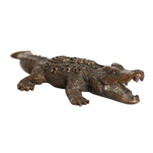 Small Brass Crocodile Statue