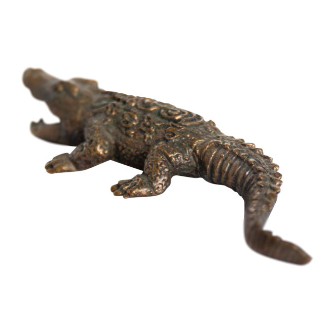 Small Brass Crocodile Statue - Image 4