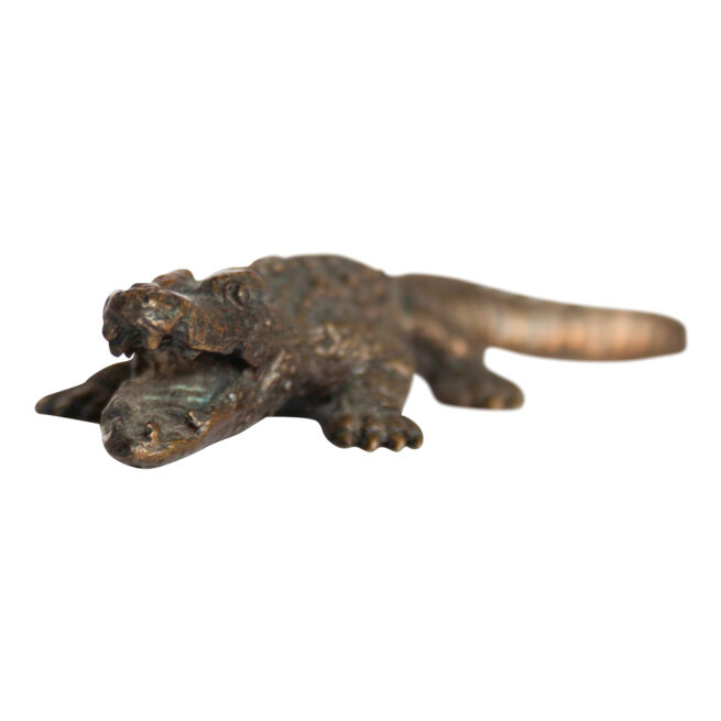 Small Brass Crocodile Statue - Image 2