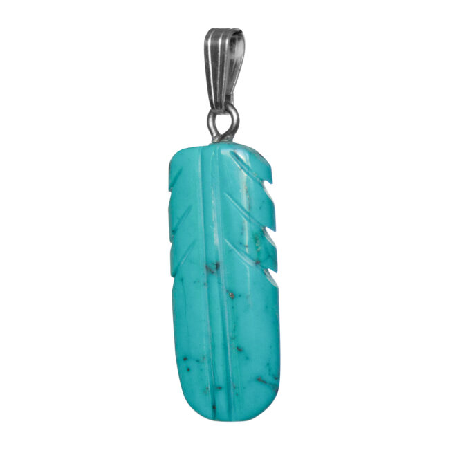 Pendentif Petite Plume Turquoise – Image 3