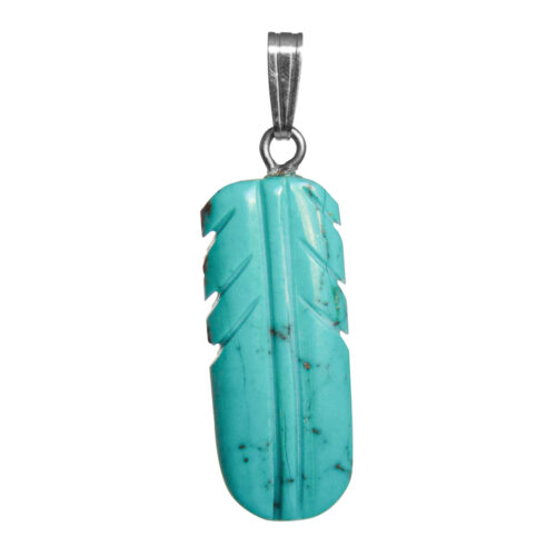 Small Turquoise Feather Pendant