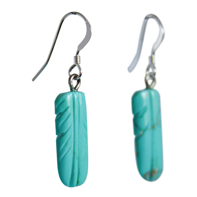 Stacey Turpen Turquoise Feather Earrings - Image 2