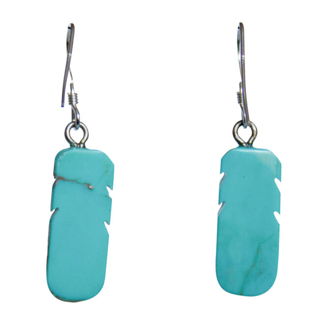 Stacey Turpen Turquoise Feather Earrings - Image 3