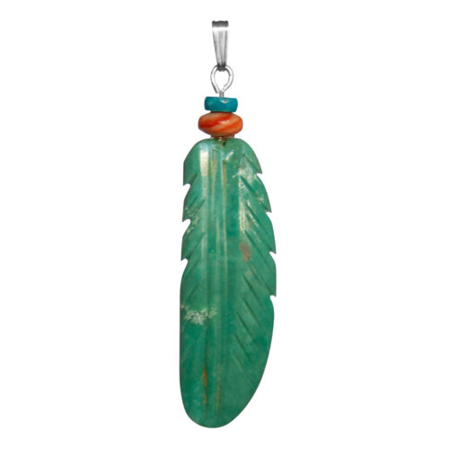Stacey Turpen Turquoise Feather Pendant