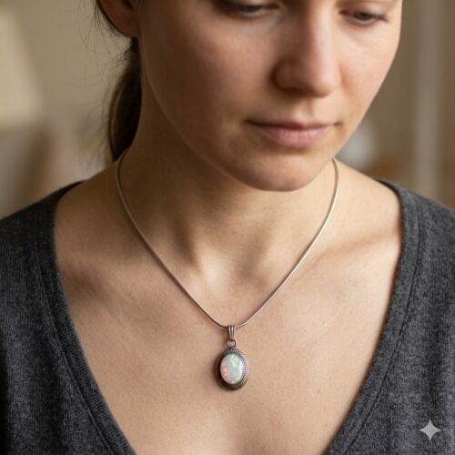 Sterling Silver Opal Pendant