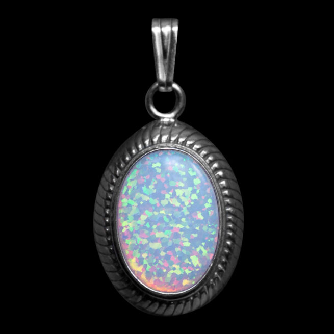 Sterling Silver Opal Pendant