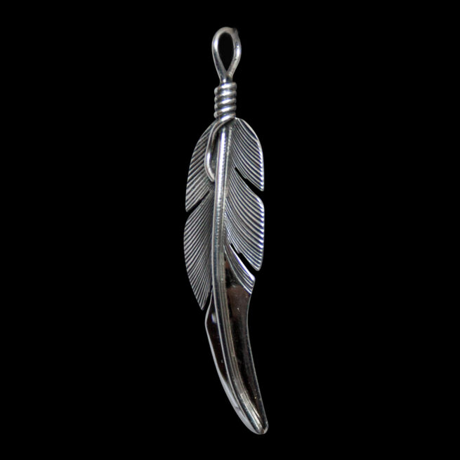 Tapered Silver Feather Pendant - Image 3