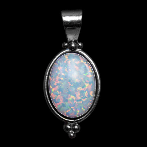 White Opal Oval Pendant