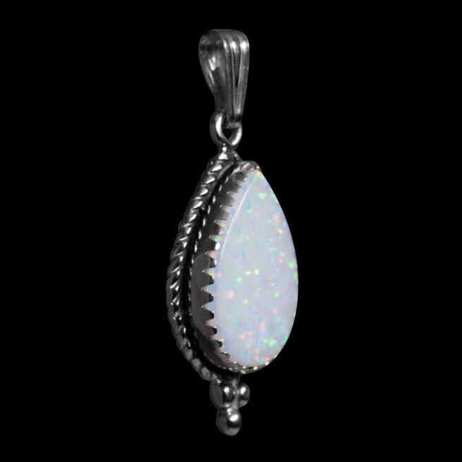 White Opal Teardrop Pendant - Image 2
