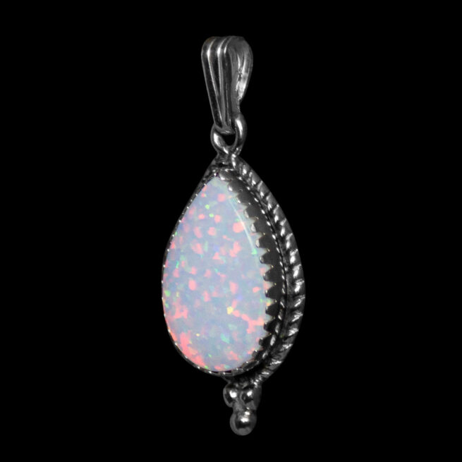 White Opal Teardrop Pendant - Image 3