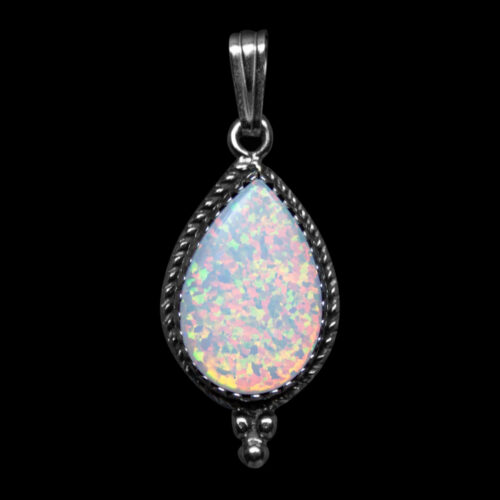 White Opal Teardrop Pendant