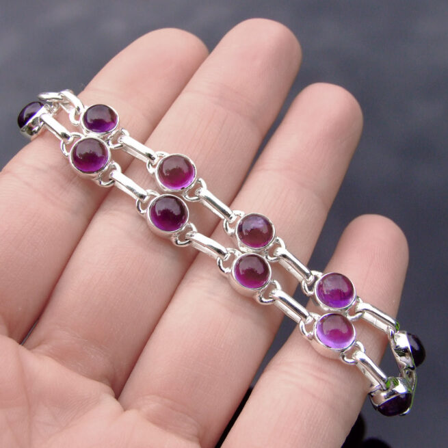 Amethyst Sterling Silver Bracelet - Image 4