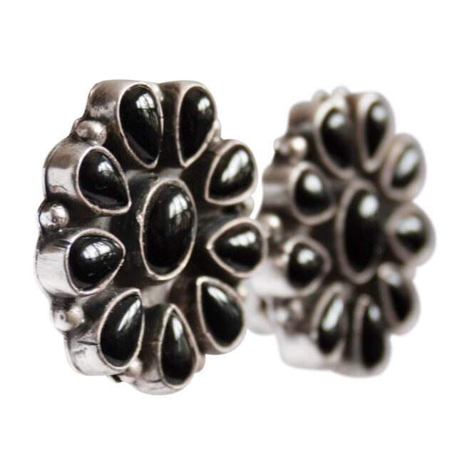 Black Jet Navajo Clip-On Earrings – Image 2