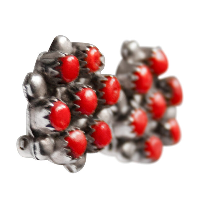 Coral Flower Clip-On Earrings - Image 2
