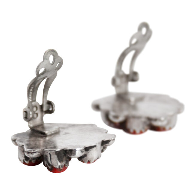 Coral Flower Clip-On Earrings - Image 4