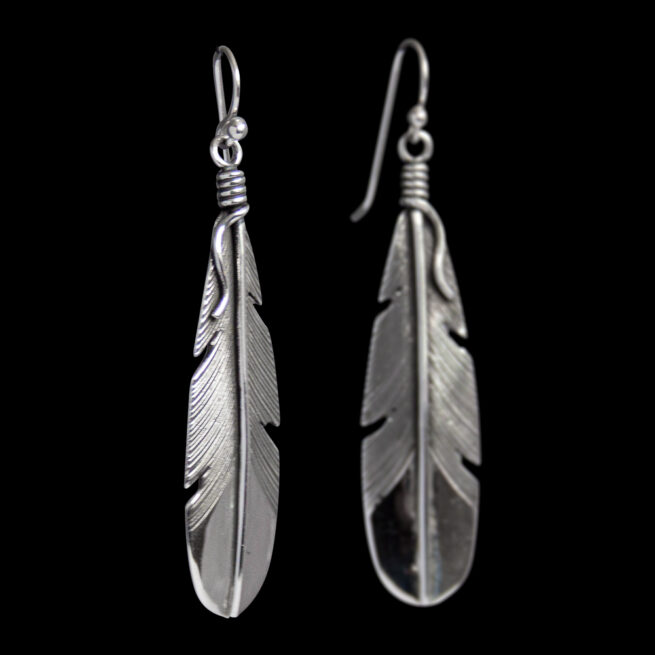 Lena Platero Silver Feather Earrings - Image 2