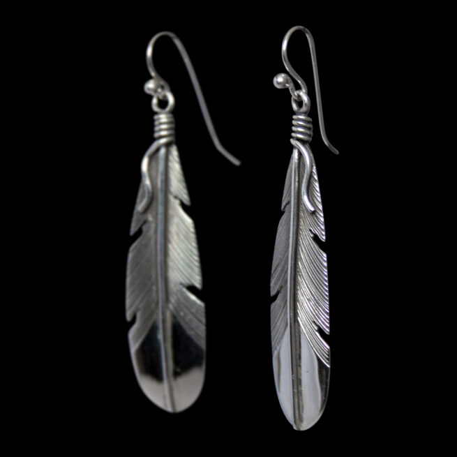 Lena Platero Silver Feather Earrings - Image 3