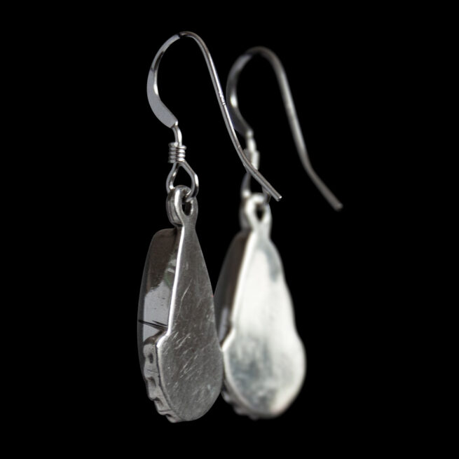 Native American White Opal Teardrop Earrings - Image 4