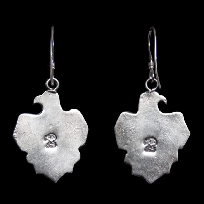 Navajo Silver Eagle Turquoise Earrings – Image 4