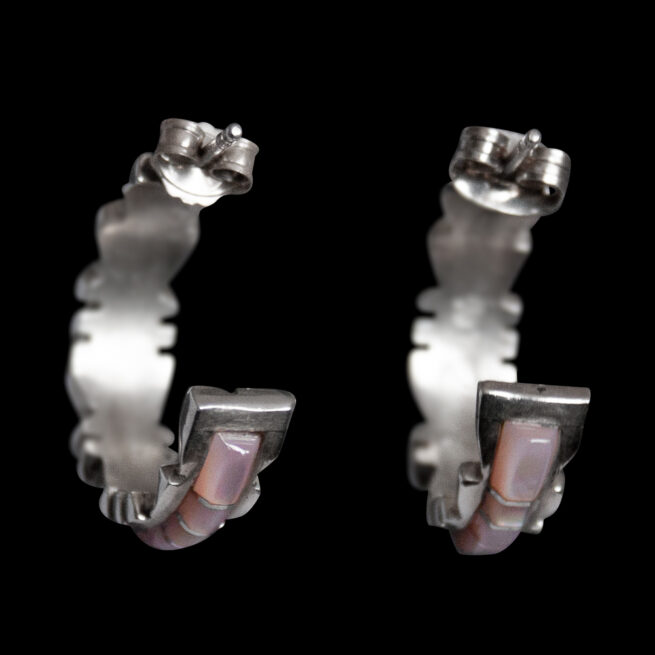 Pink Mother-of-Pearl Hoop Earrings - Image 6