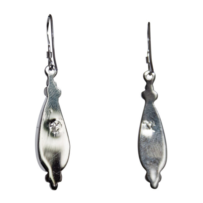 Slim Blue Opal Earrings – Image 4