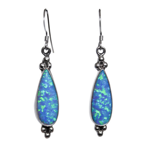 Slim Blue Opal Earrings