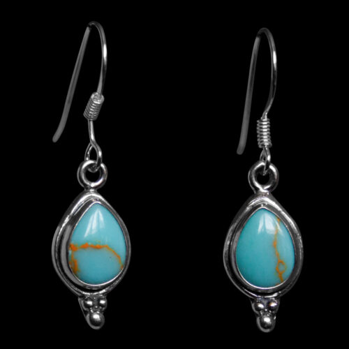 Turquoise Teardrop Zuni Earrings