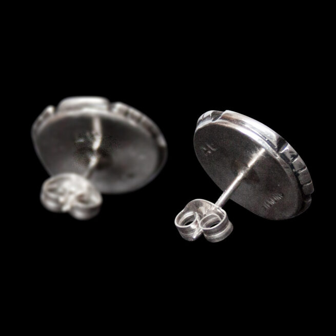 White Opal Round Stud Earrings - Image 4