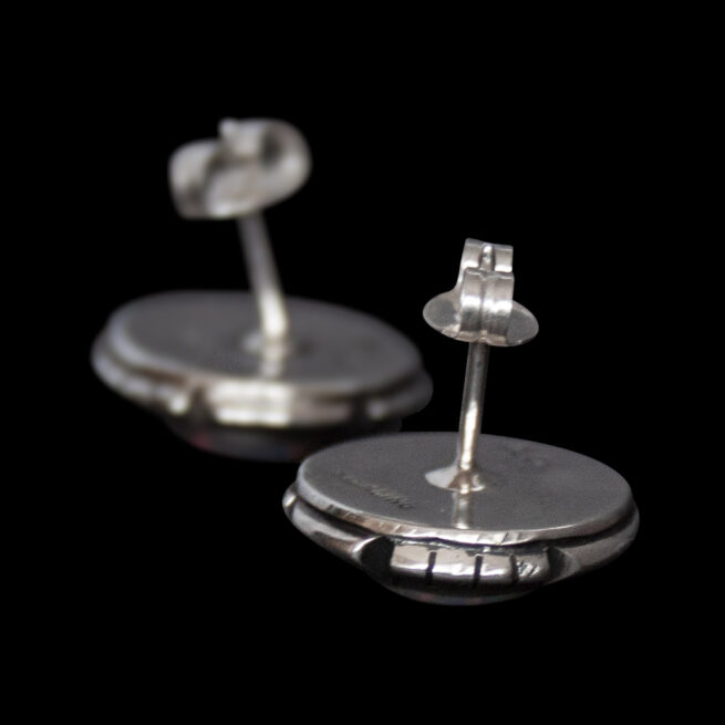 White Opal Round Stud Earrings - Image 5