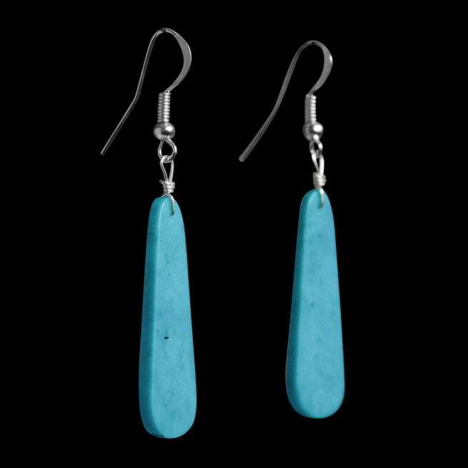 Zuni Turquoise Slab Earrings - Image 3