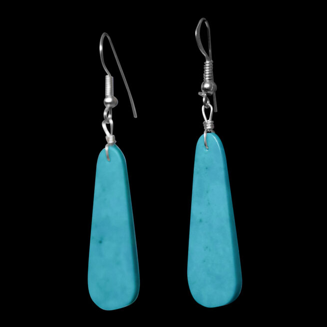 Zuni Turquoise Slab Earrings - Image 2