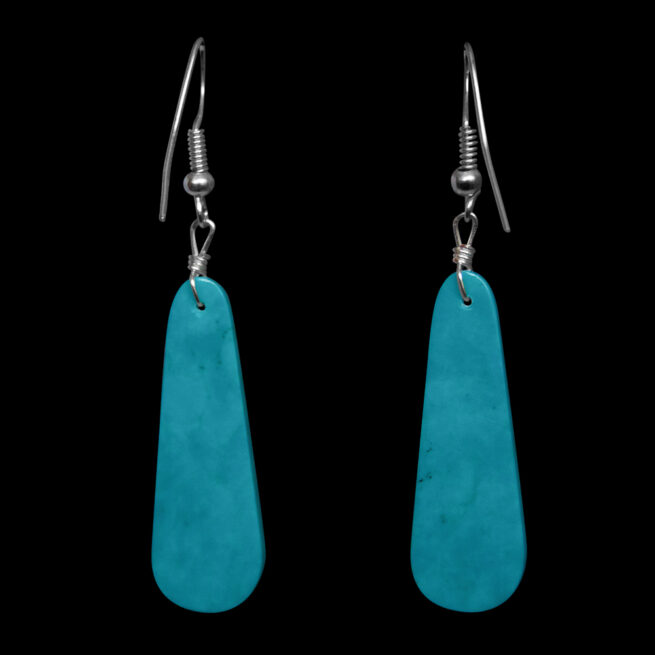 Zuni Turquoise Slab Earrings - Image 4