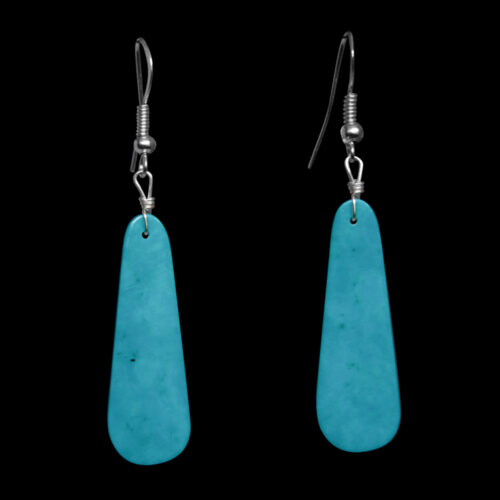 Zuni Turquoise Slab Earrings