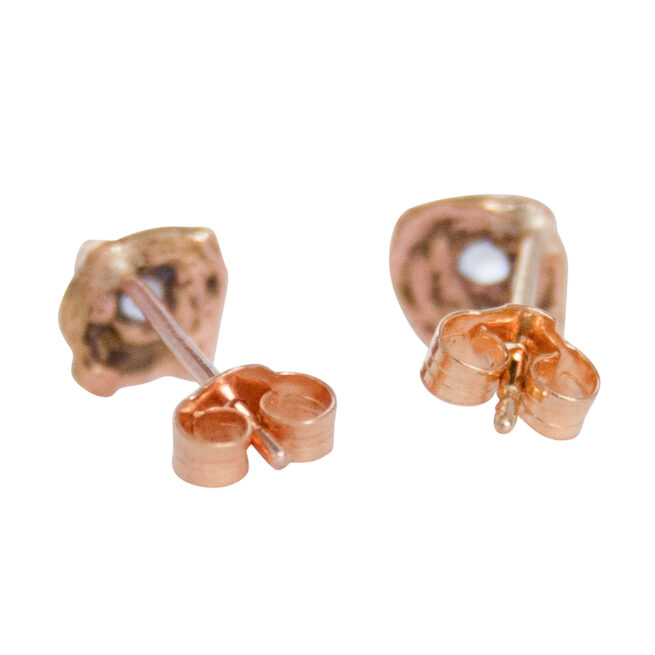 12K Gold Aquamarine Stud Earrings - Image 4