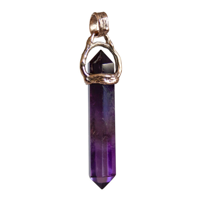 Pendentif Améthyste Double Terminaison Or 9 Carats – Image 2
