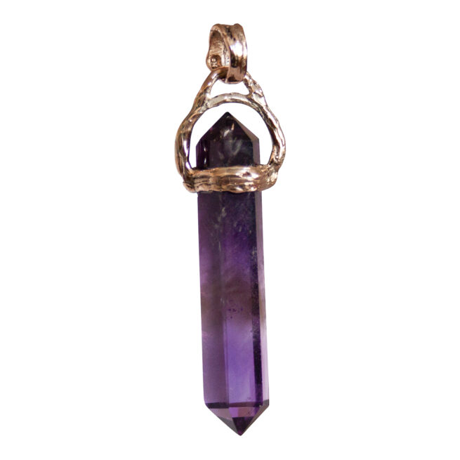 Pendentif Améthyste Double Terminaison Or 9 Carats – Image 3