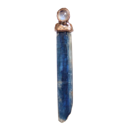 9K Gold Moonstone Kyanite Pendant