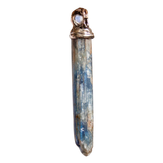Pendentif Kyanite Pierre de Lune Or 9 Carats – Image 3