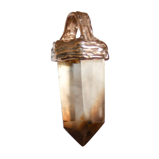 Pendentif Citrine Fumée Or 9 Carats – Image 2