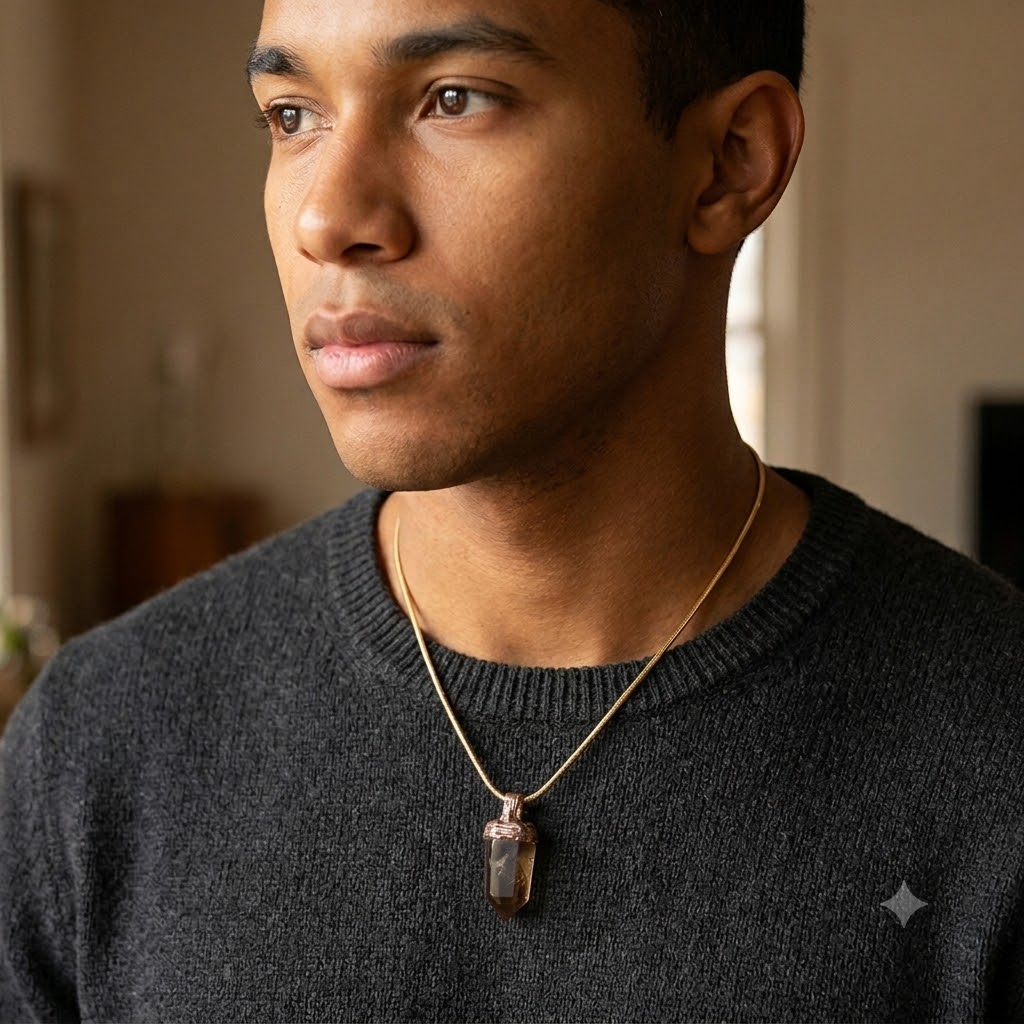 9K Gold Smoky Citrine Pendant