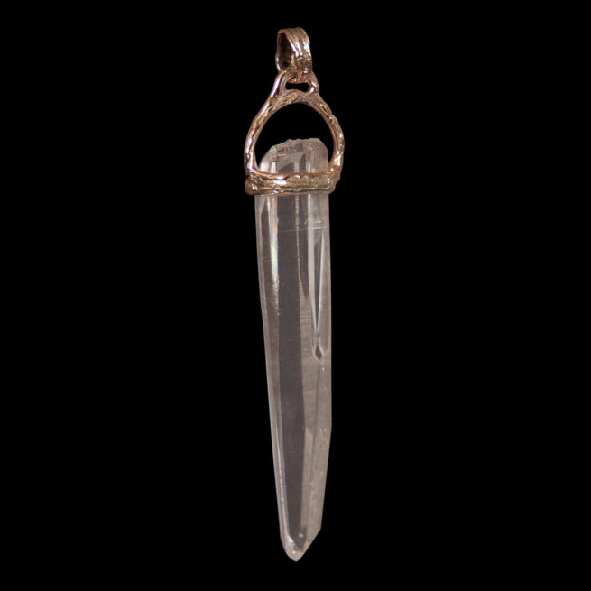 Pendentif Cristaux Jumeaux Or 9 Carats – Image 3