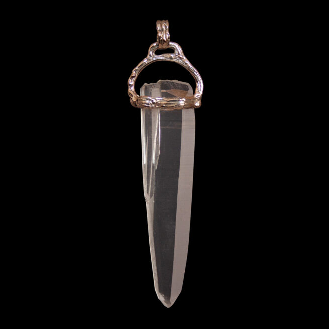 9K Gold Twin Quartz Crystal Pendant