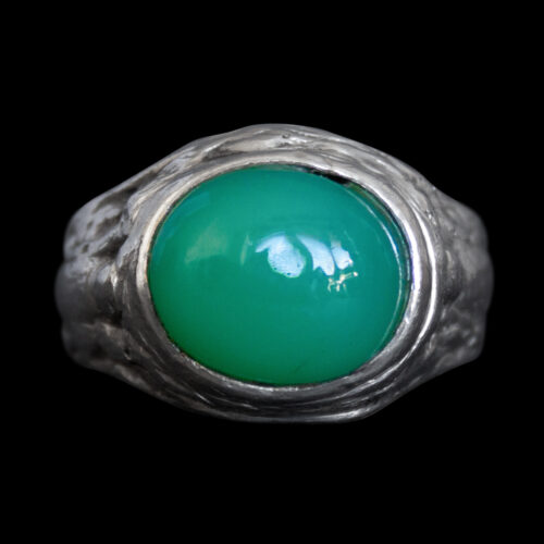 Green Chrysoprase Sterling Silver Ring