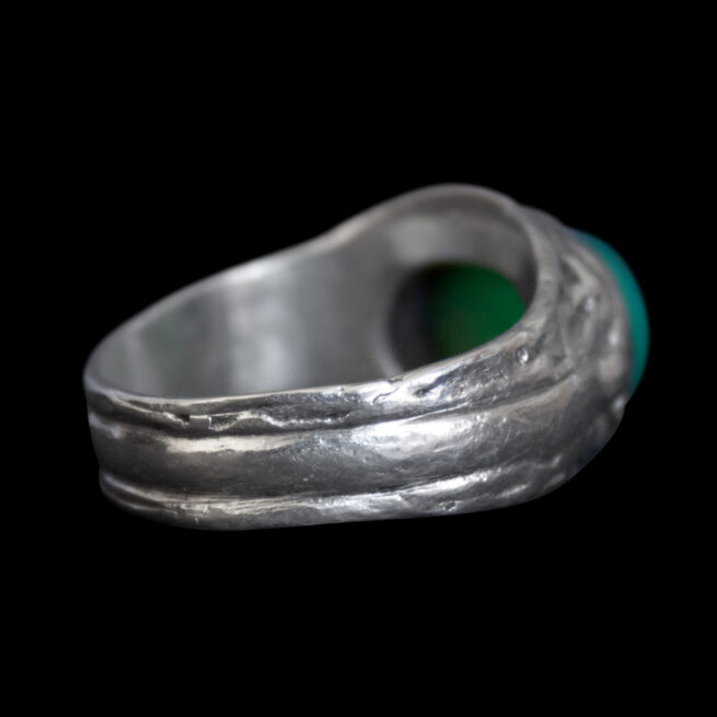 Green Chrysoprase Sterling Silver Ring – Image 4