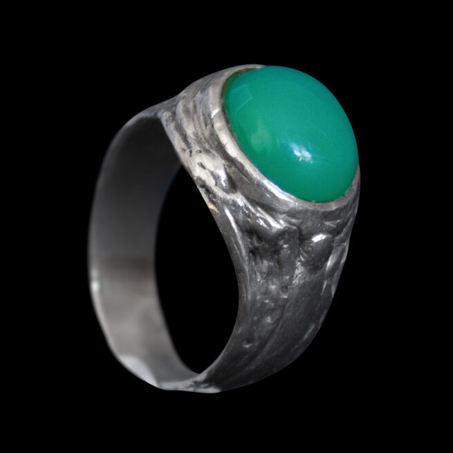 Green Chrysoprase Sterling Silver Ring – Image 6