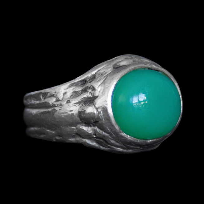 Green Chrysoprase Sterling Silver Ring – Image 2