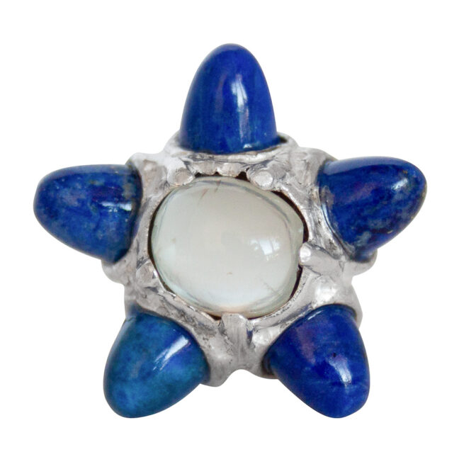 Lapis Lazuli Moonstone Star Pendant