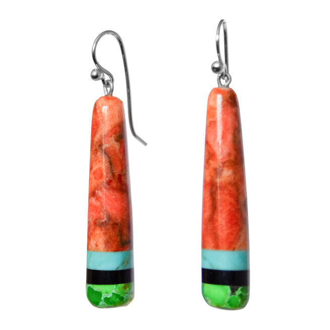 Multicolour Cylindrical Zuni Earrings - Image 3