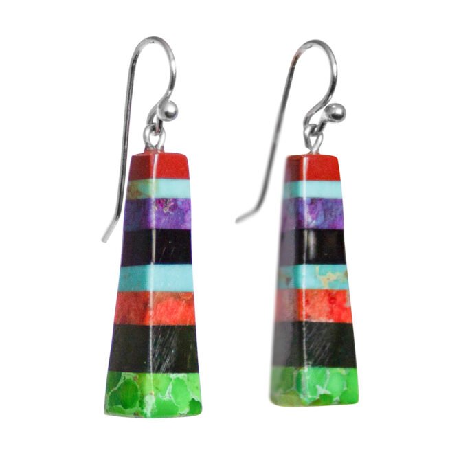 Multicolour Stripy Tapered Earrings - Image 2