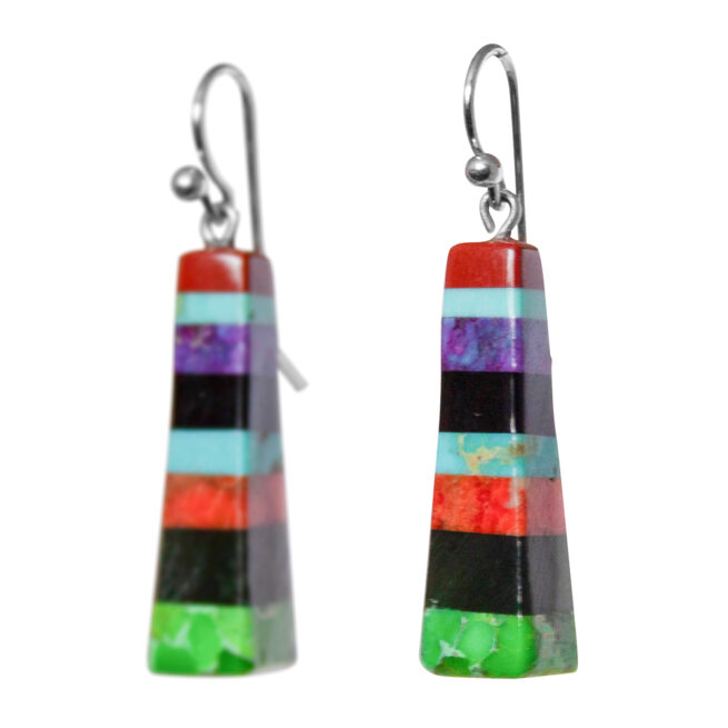 Multicolour Stripy Tapered Earrings - Image 3